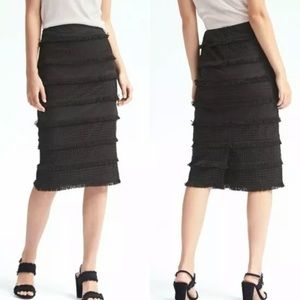 Banana Republic Fringe Lace Tiered Pencil Skirt